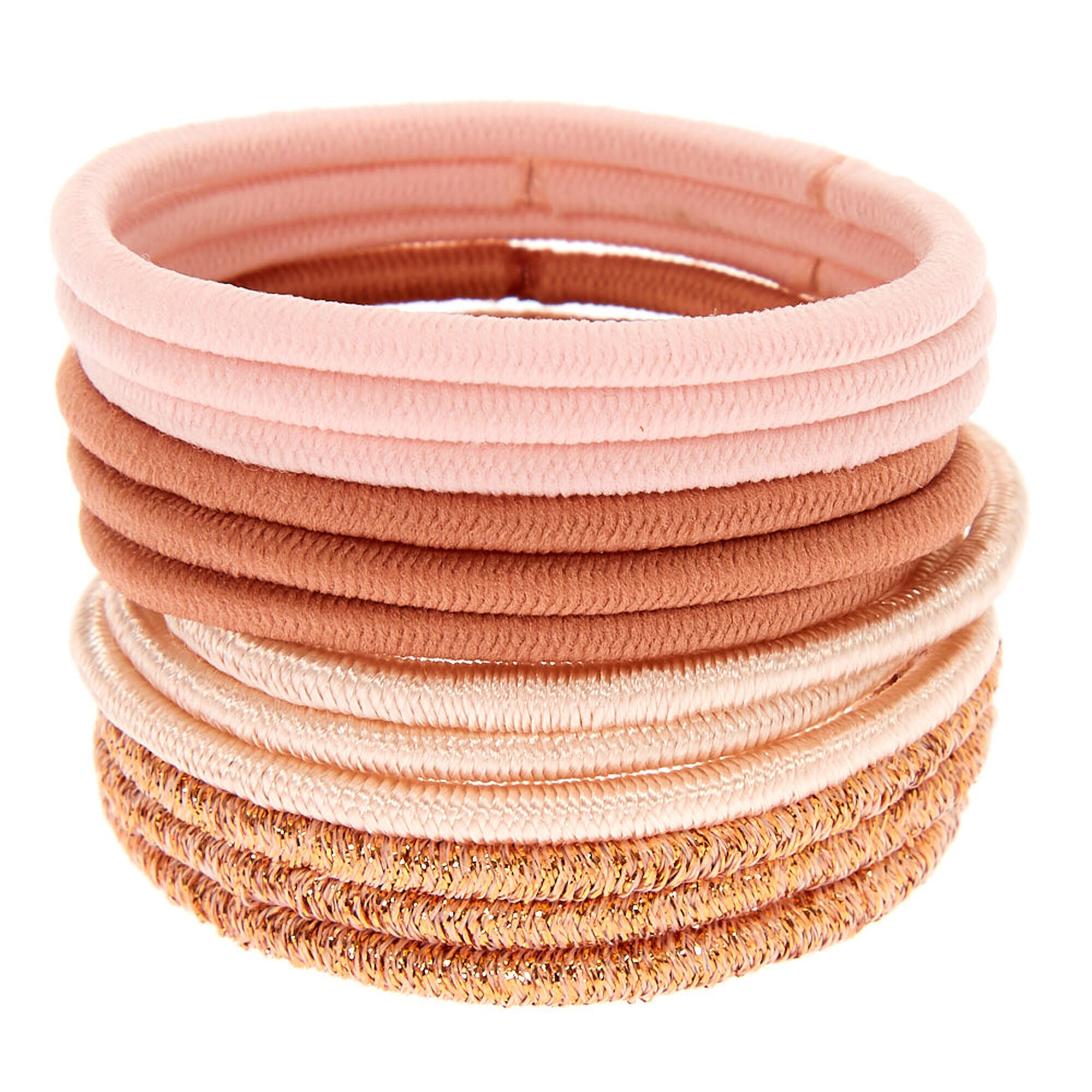 View Claires Blush Nude Luxe Hair Ties 12 Pack Pink information