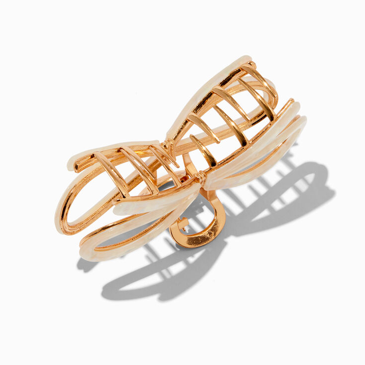 Iridescent Gold Bow Hair Claw,