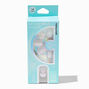 White Iridescent Pearl Squoval Vegan Faux Nail Set - 24 Pack,