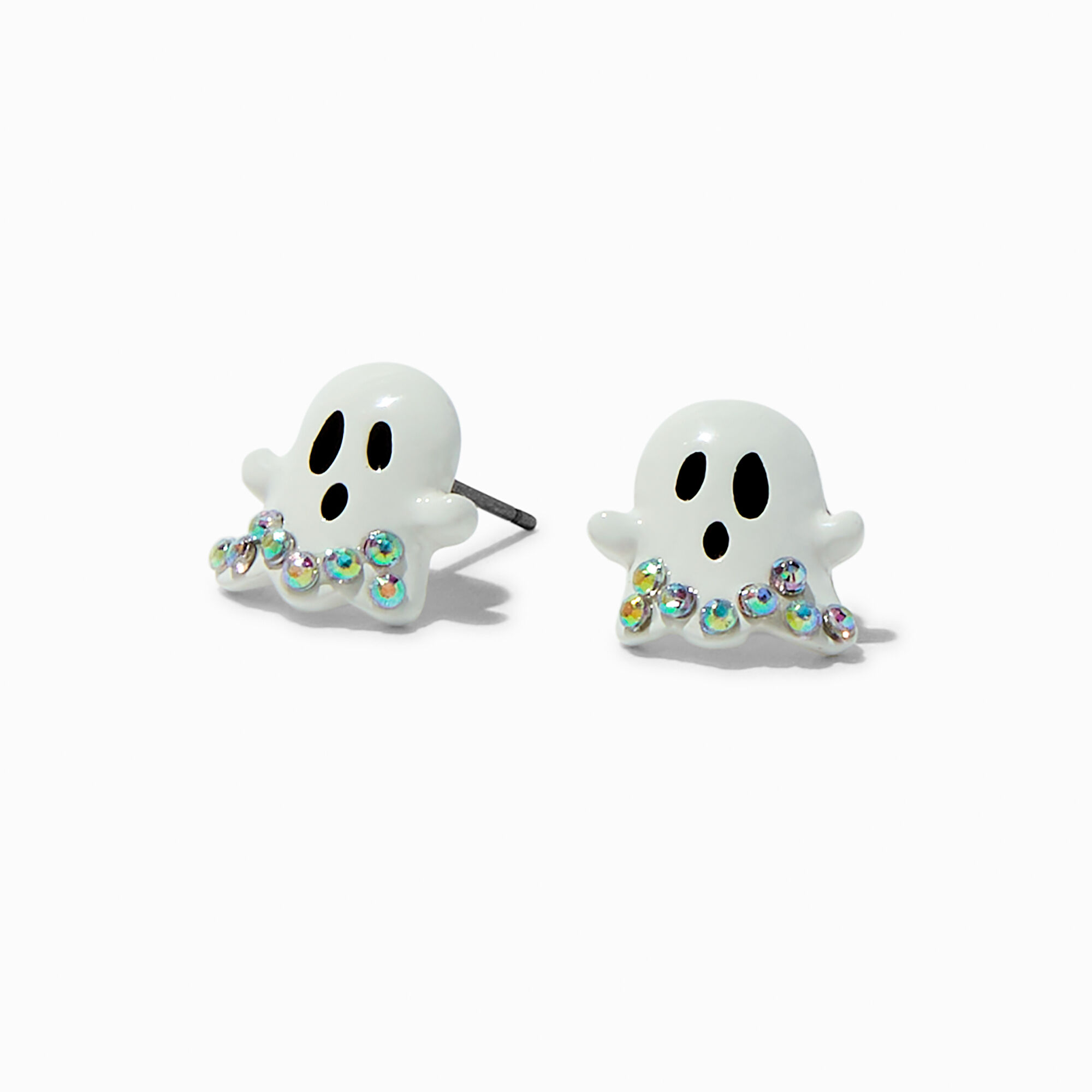 View Claires Embellished Ghost Stud Earrings information
