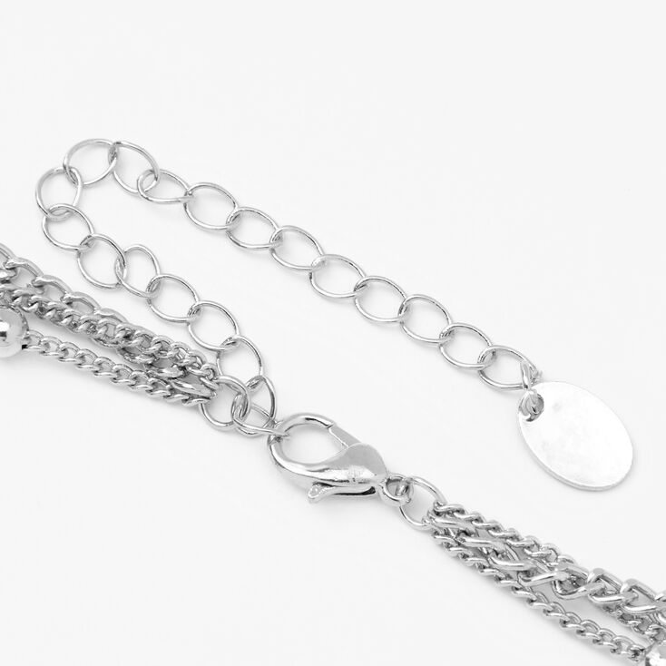 Silver Chain Multi Strand Necklace,