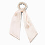 Chouchou foulard perles d&#39;imitation blanc,