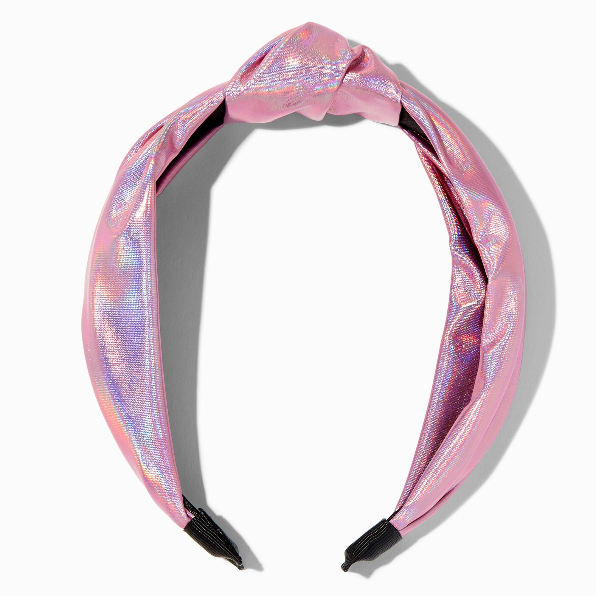 View Claires Iridescent Satin Knotted Headband Pink information
