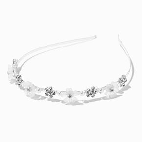 Silver-tone Frosted Flower Headband,