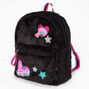 Furry Mini Backpack - Black,