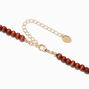 Wood Beaded Peace Sign Pendant Necklace,