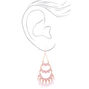 3&quot; Sparkle Chandelier Drop Earrings  - Pink,
