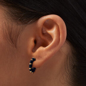 Boucles d&rsquo;oreilles superposables couleur dor&eacute;e et envelopp&eacute;es de bleu marine - Lot de 6,