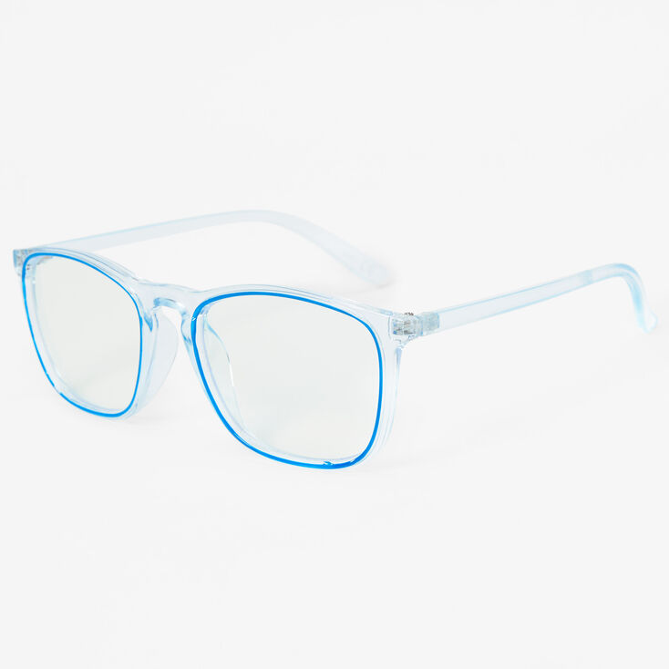 Retro Trim Clear Lens Frames - Blue,