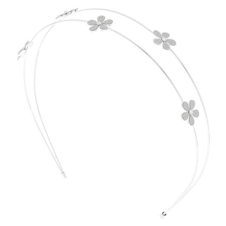 Silver Glitter Double Row Headband,