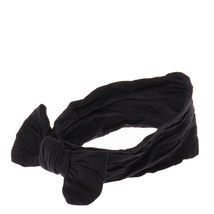 Claire&#39;s Club Black Mesh Bow Headwrap,