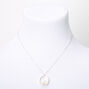 Silver Floating Hearts Circle Ring Pendant Necklace,