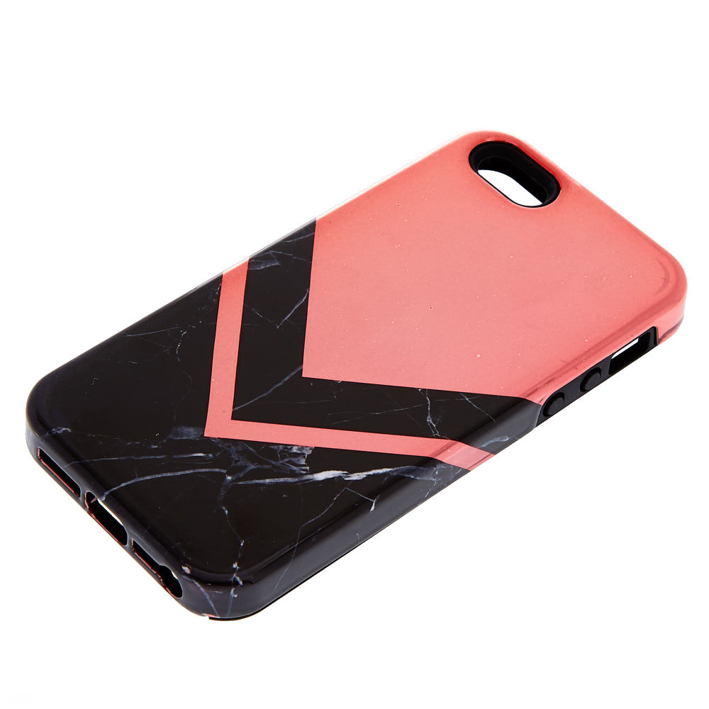 Black Marble Geometric Protective Phone Case - Fits iPhone 5/5S/5SE,