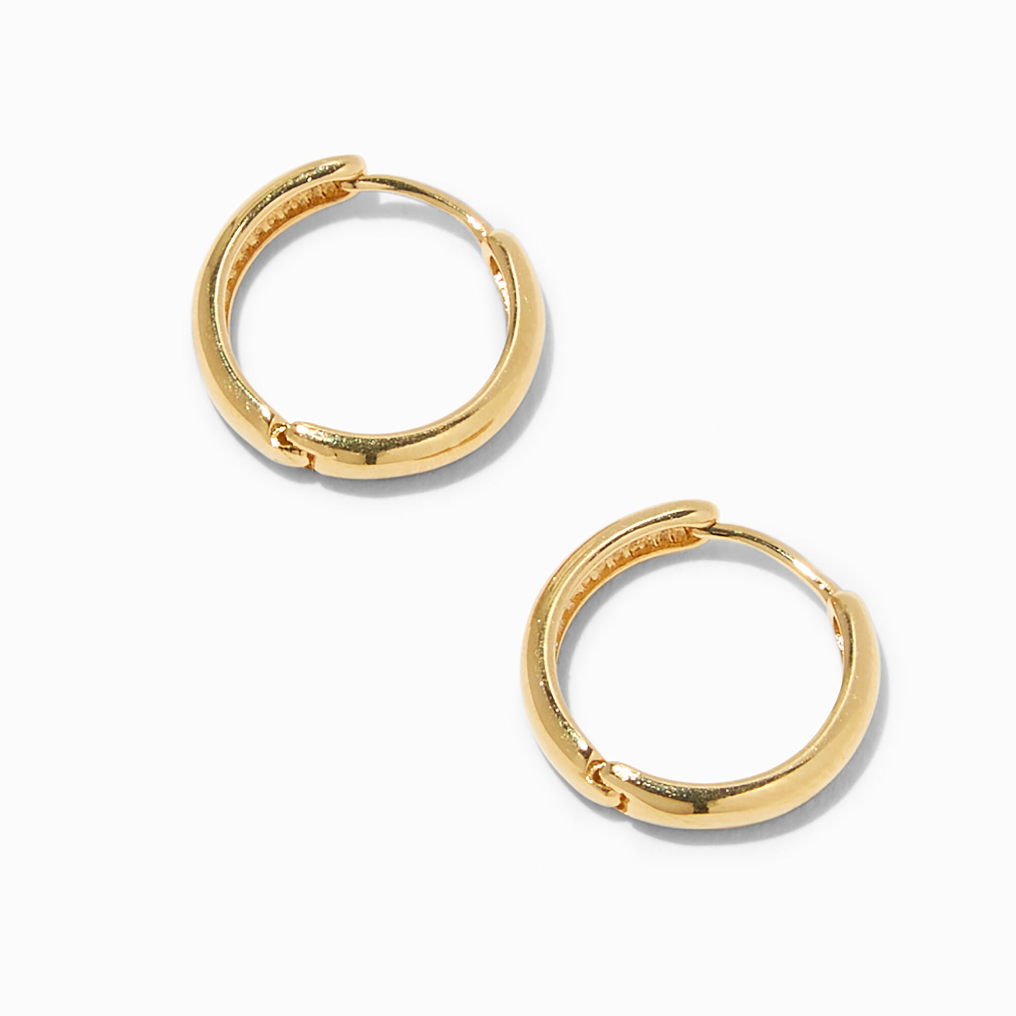 View C Luxe By Claires 18K Gold Plated 12MM Clicker Hoop Earrings Yellow information