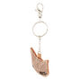 Cat Bling Puff Keychain - Rose Gold,