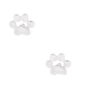 Sterling Silver Dog Paw Stud Earrings - Silver,