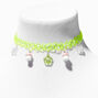 Cottagecore Mushroom Neon Yellow Tattoo Choker Necklace,