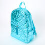 Metallic Quilted Heart Medium Backpack - Blue,