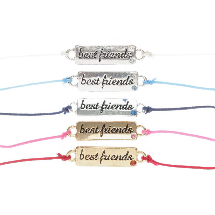 Gold Plate Adjustable Friendship Bracelets - 5 Pack,