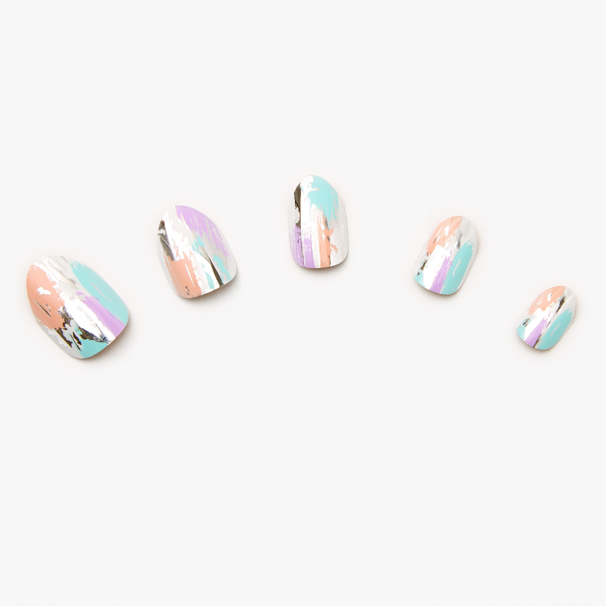 Pastel Splash Stiletto Press On Faux Nail Set - 24 Pack,