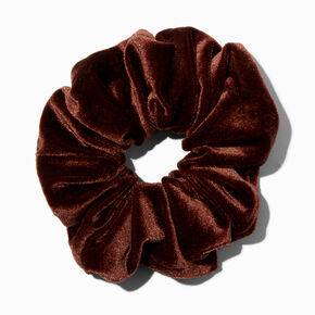 Brown Medium Velvet Hair Scrunchie,