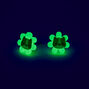 Glow in the Dark Flower Cat Stud Earrings,