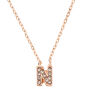 Rose Gold Studded N Initial Necklace,