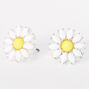 White Daisy Flower Stud Earrings,