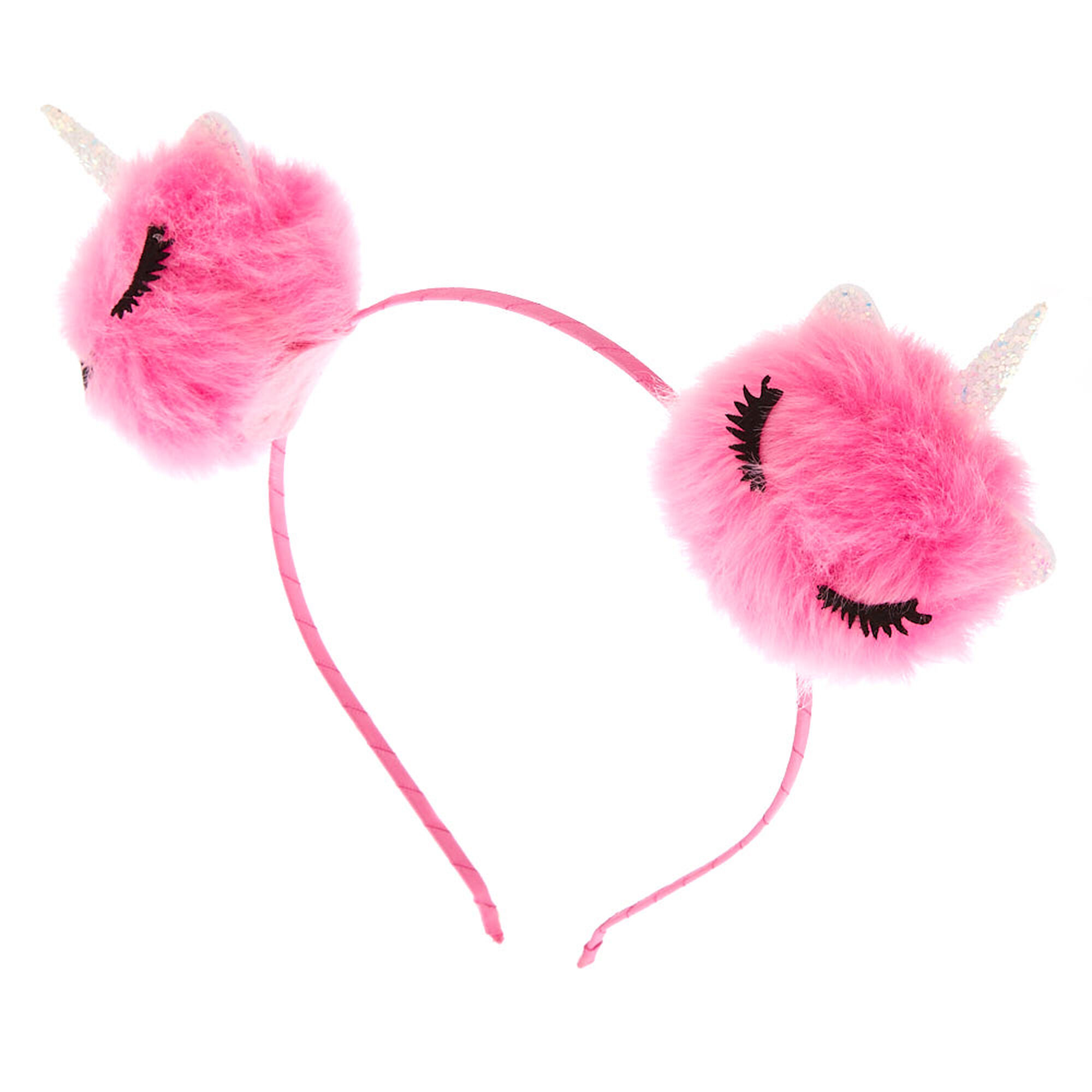 Unicorn Pom Pom Ears Headband Pink Claire S