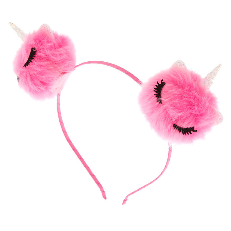 Unicorn Pom Pom Ears Headband Pink Claire S Us