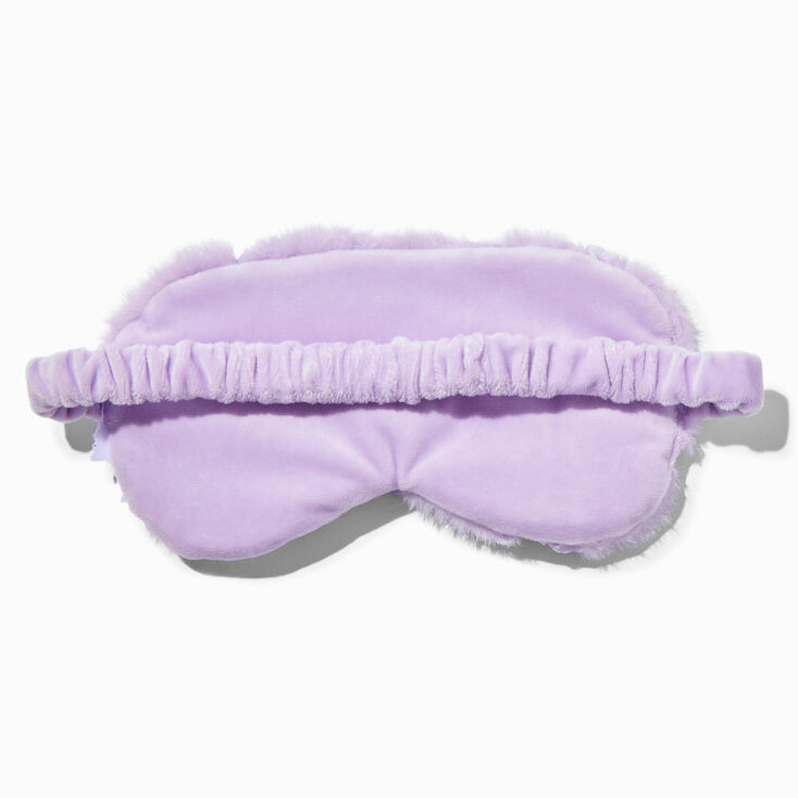 Masque de sommeil en peluche rose lilas,