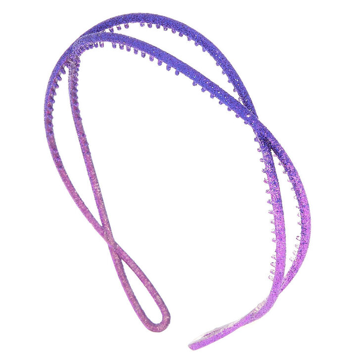 Ombre Glitter Twist Headband - Purple,