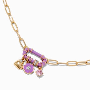 Purple Carabiner Charm Pendant Necklace,