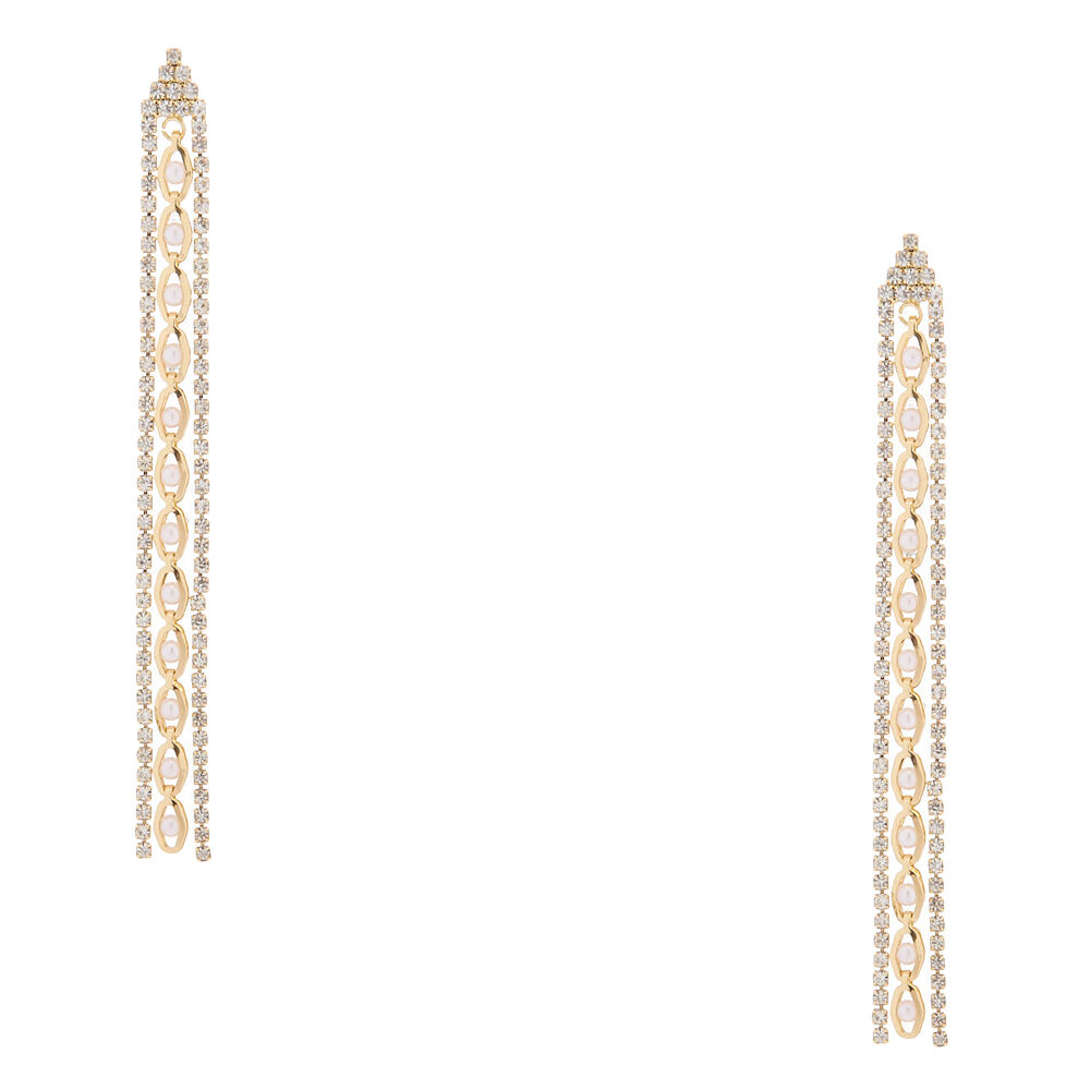 Rhinestone sale chain earrings