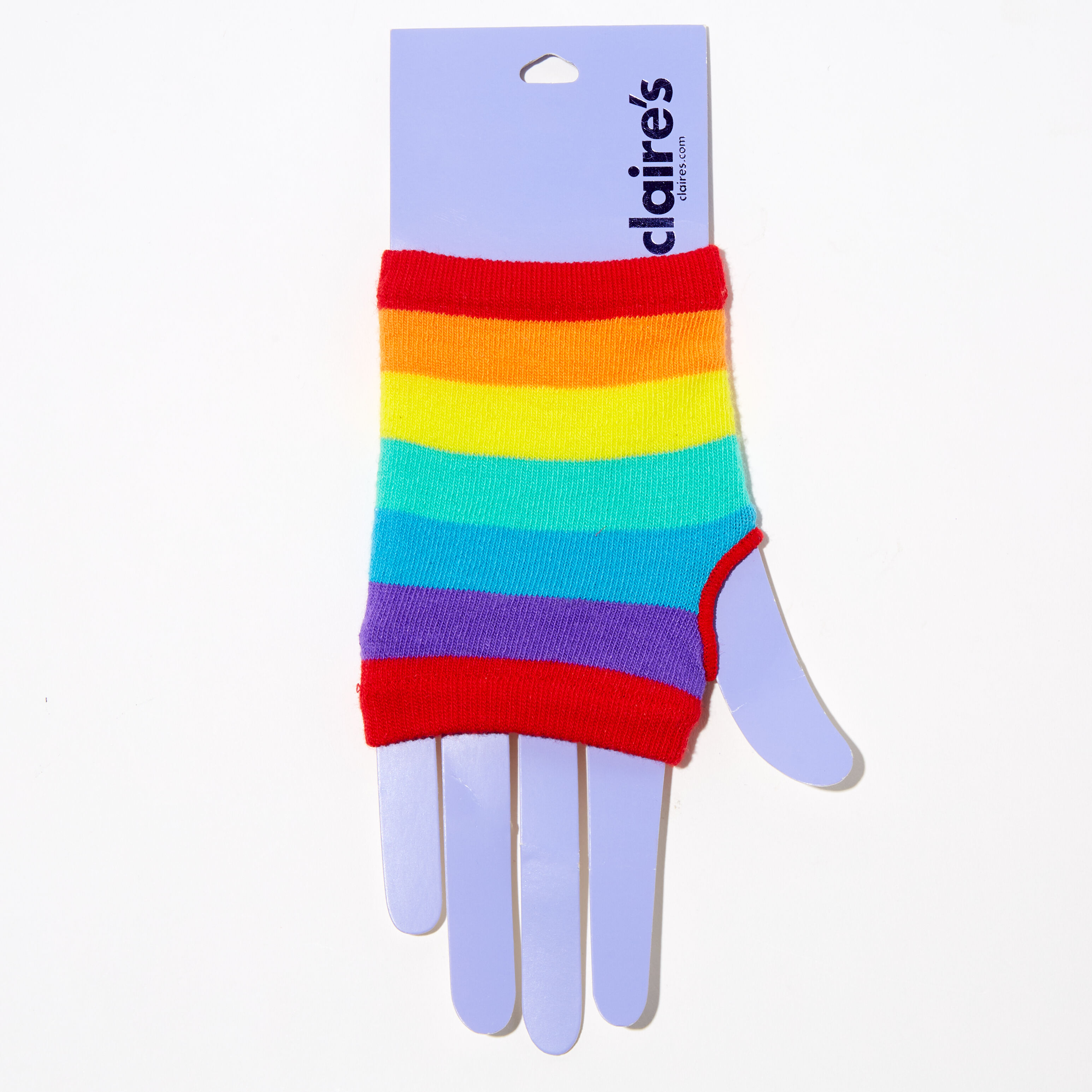Claire's Girl's Rainbow Striped Short Arm Warmers