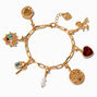 T H E M E x Claire&#39;s Gold-tone Gem Charm Bracelet,
