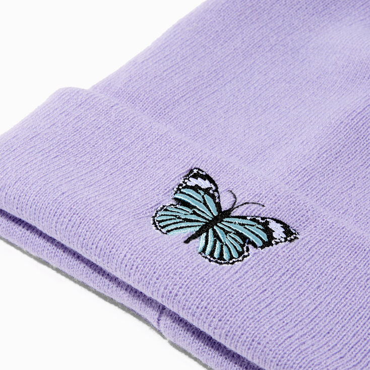 Purple Butterfly Beanie Hat,