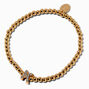 Bracelet &eacute;lastique &agrave; initiale pav&eacute; perl&eacute; couleur dor&eacute;e - K,