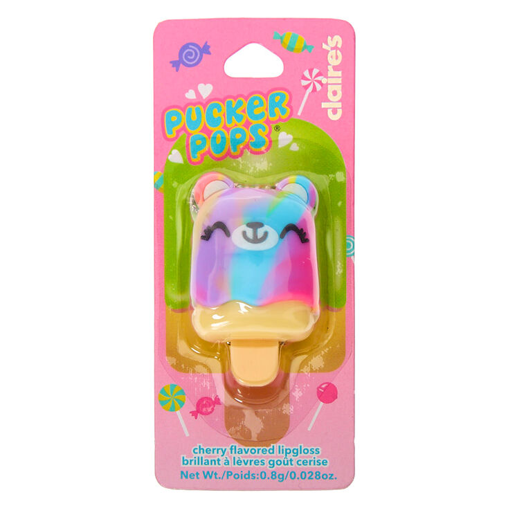 Pucker Pops Rainbow Bear Lip Gloss - Cherry,