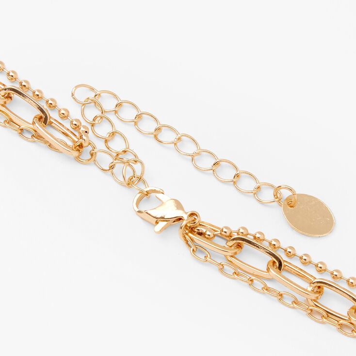 Gold Lollipop Candy Multi Strand Chain Necklace,