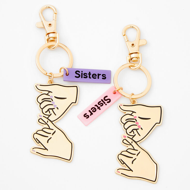Sisters Pinky Promise Best Friends Keychains - 2 Pack,