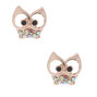 Rose Gold Owl Stud Earrings,