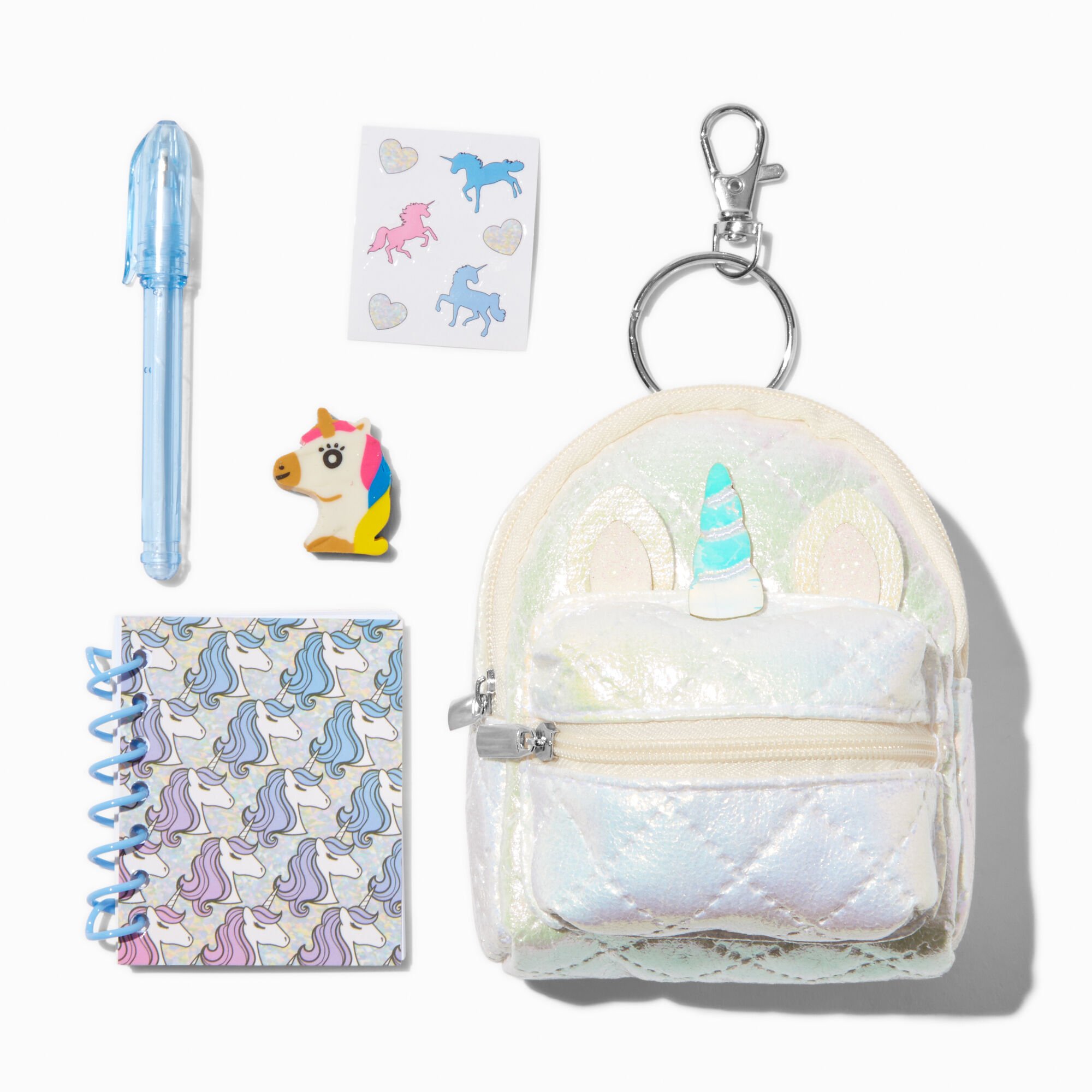 View Claires Unicorn 4 Backpack Stationery Set information