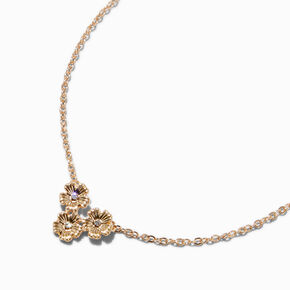 Gold-tone Triple Daisy Necklace,