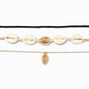 Gold-tone Cowrie Seashell Choker Necklaces - 3 Pack,