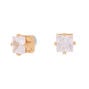 Gold Cubic Zirconia Square Magnetic Stud Earrings - 5MM,