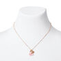 Pink Butterfly Sun Crystal Pendant Necklace,