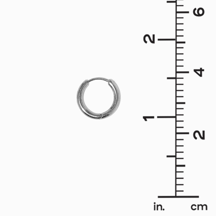 C LUXE by Claire&#39;s Silver-tone Titanium 12mm Tube Hoop Earrings,