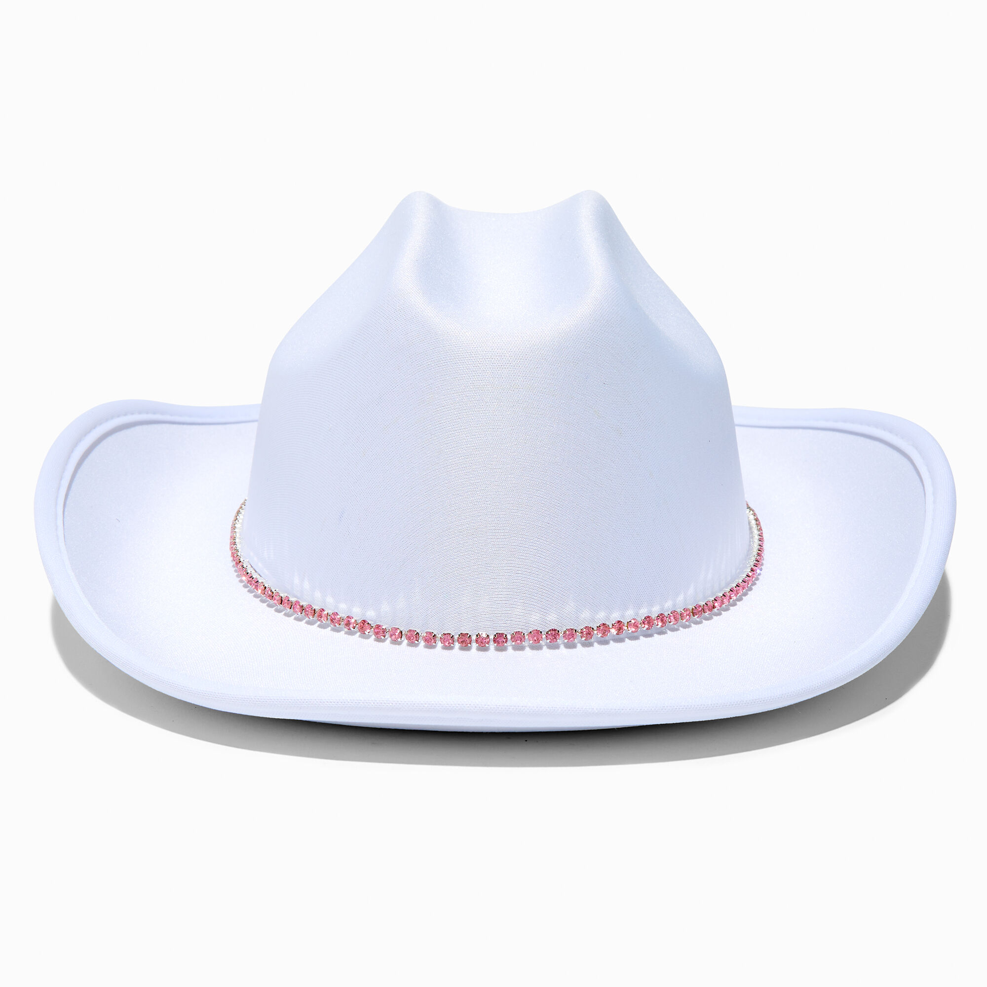 Claire s Club Pink Gem White Cowboy Hat Claire s US