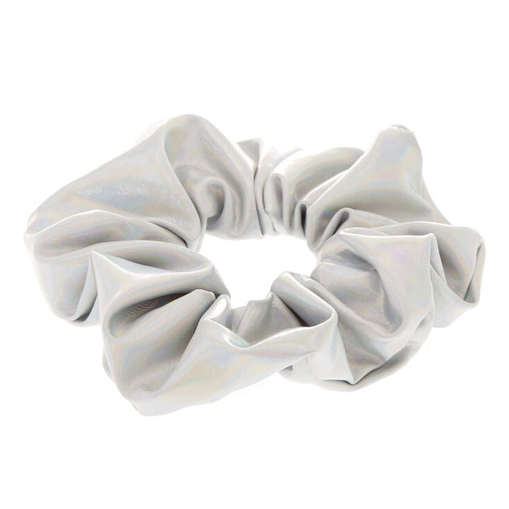 Medium Holographic Hair Scrunchie - Silver,